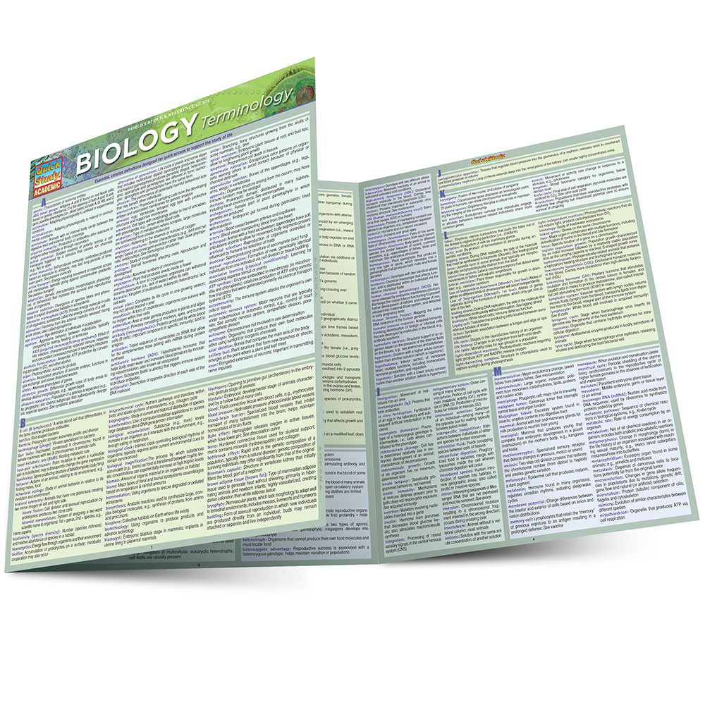 QuickStudy | Biology Terminology Laminated Study Guide (9781423221517)