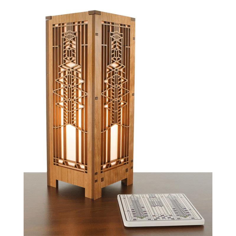 Frank Lloyd Wright Robie Art Glass Mini Lightbox Accent Lamp
