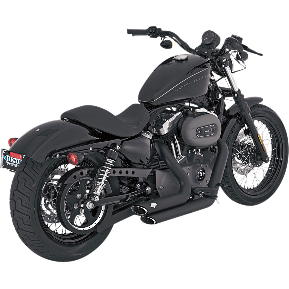 Vance & Hines Black Shortshots Staggered Exhaust for 2014-2022