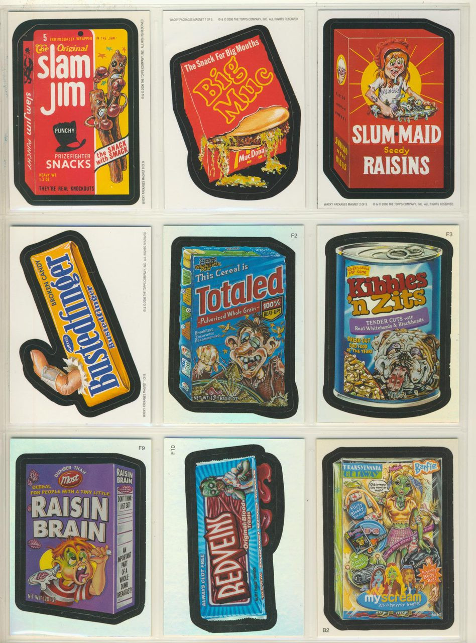 2005 Topps Wacky Packages Series 3 Set 55 Stickers With 4 Magnets