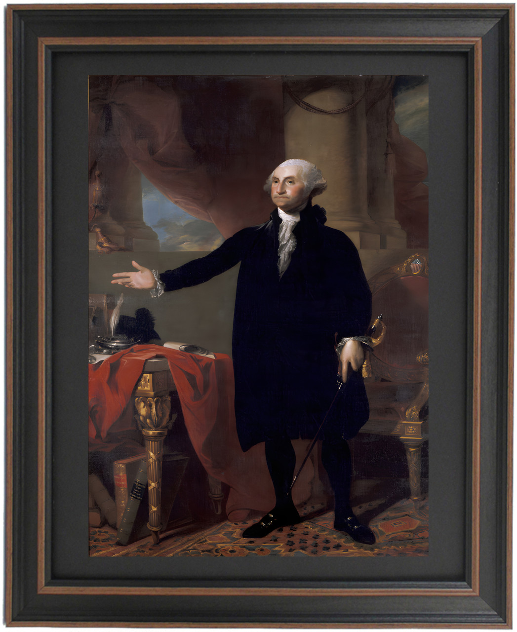 Framed George Washington Whitehouse Portrait (Lansdowne Portrait