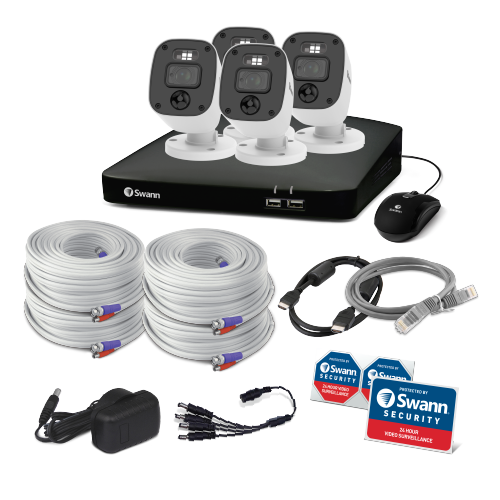 Home 4 Camera 8 Channel 1080p Full HD DVR 1TB HDD Security System