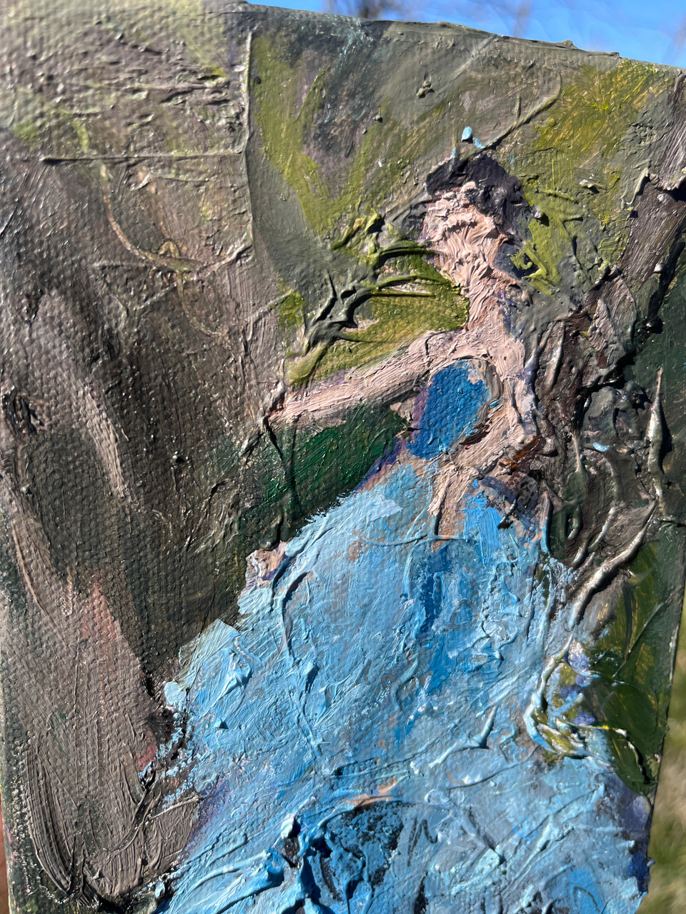 You Are The Light 5x7 textured portrait oil painting