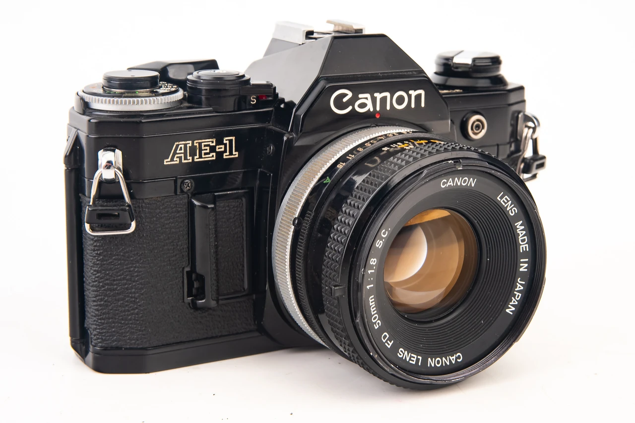 Canon AE-1 35mm SLR Film Camera with FD 50mm f/1.8 S.C. Lens