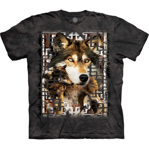Wolf Couple Sunset Classic Cotton T-Shirt Tee