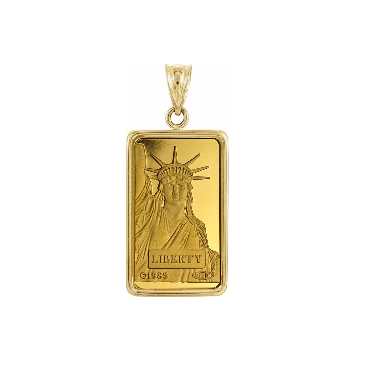 1 Gram Credit Suisse .999 Lady Liberty Bar Pendant 16MMX10MM