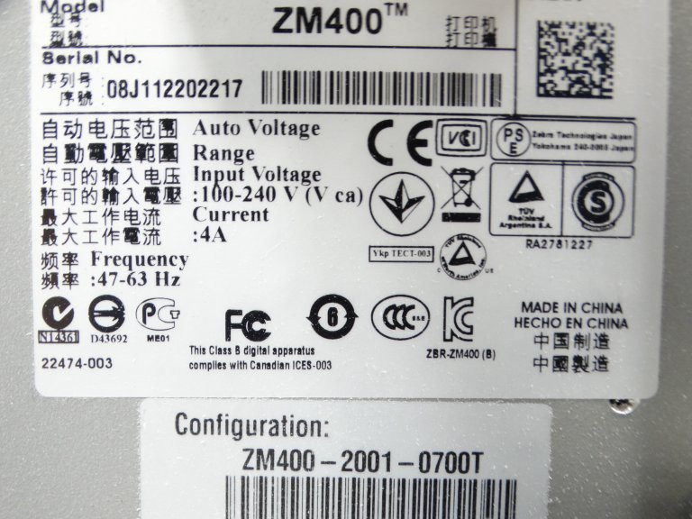 Zebra ZM400-2001-0700T Printer