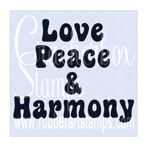 Love, Peace, Harmony - Crackerbox Stamps