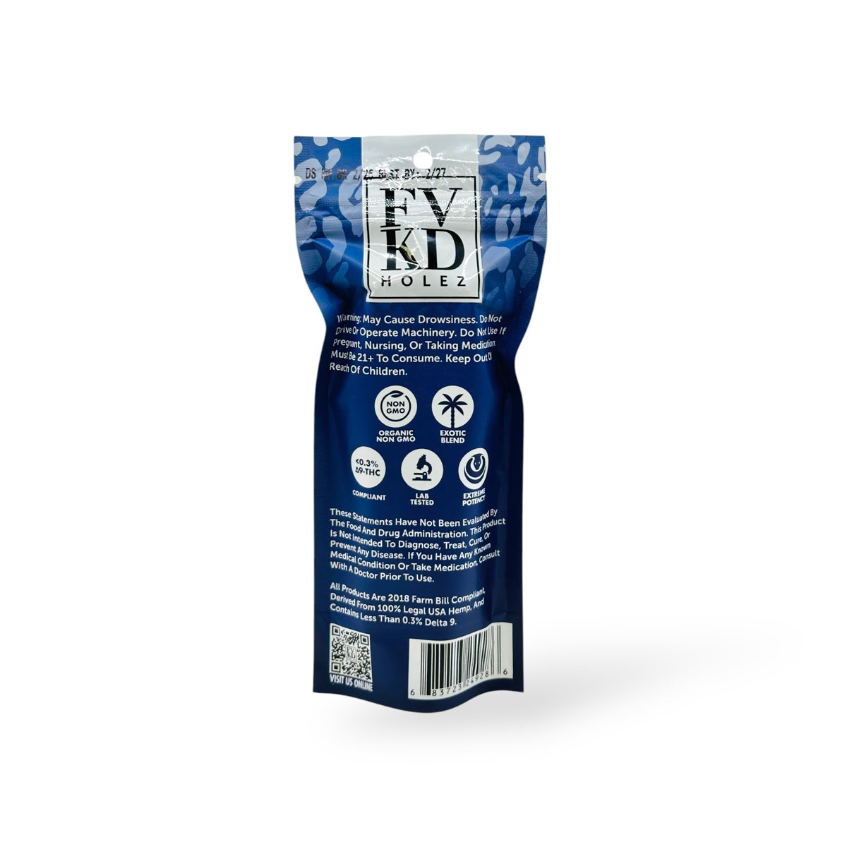 FVKD Holez Diamond Infused Hash Pre-Roll Blue Raspberry 2g