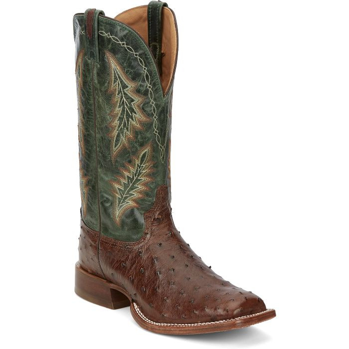 Tony Lama Men's Hayden Bourbon Brown Ostrich Exotic Western Boots
