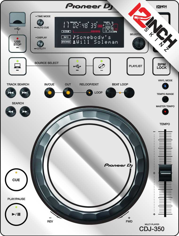 PIONEER CDJ-350 Skinz (PAIR) - Metallics - 12inchSkinz