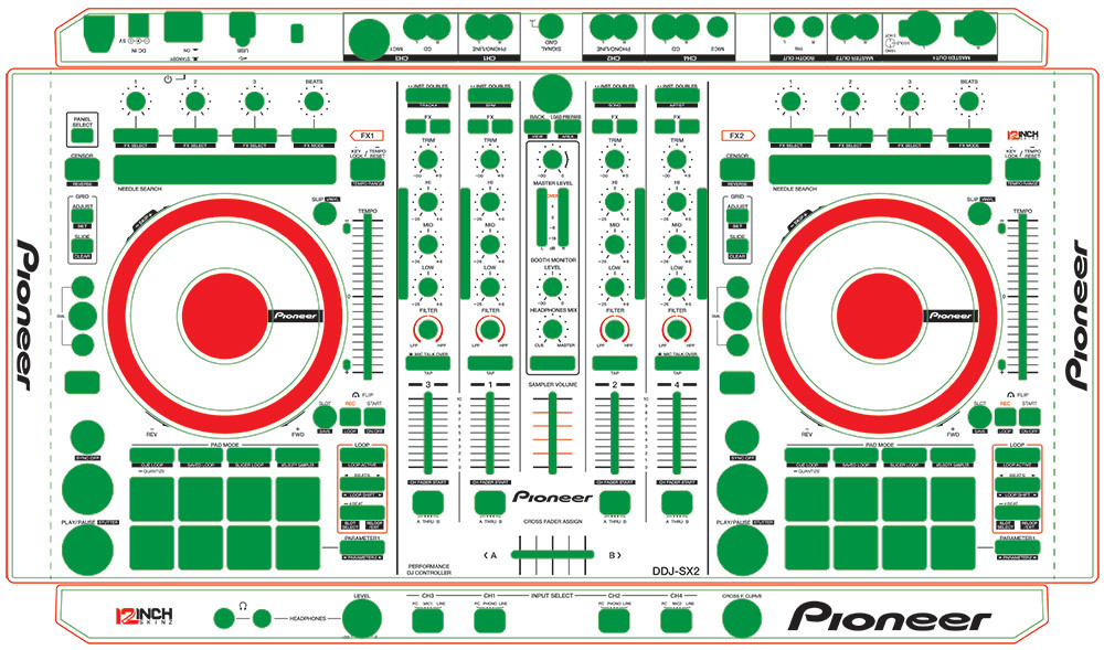 Pioneer DDJ-SX2 Skinz- CUSTOM - 12inchSkinz