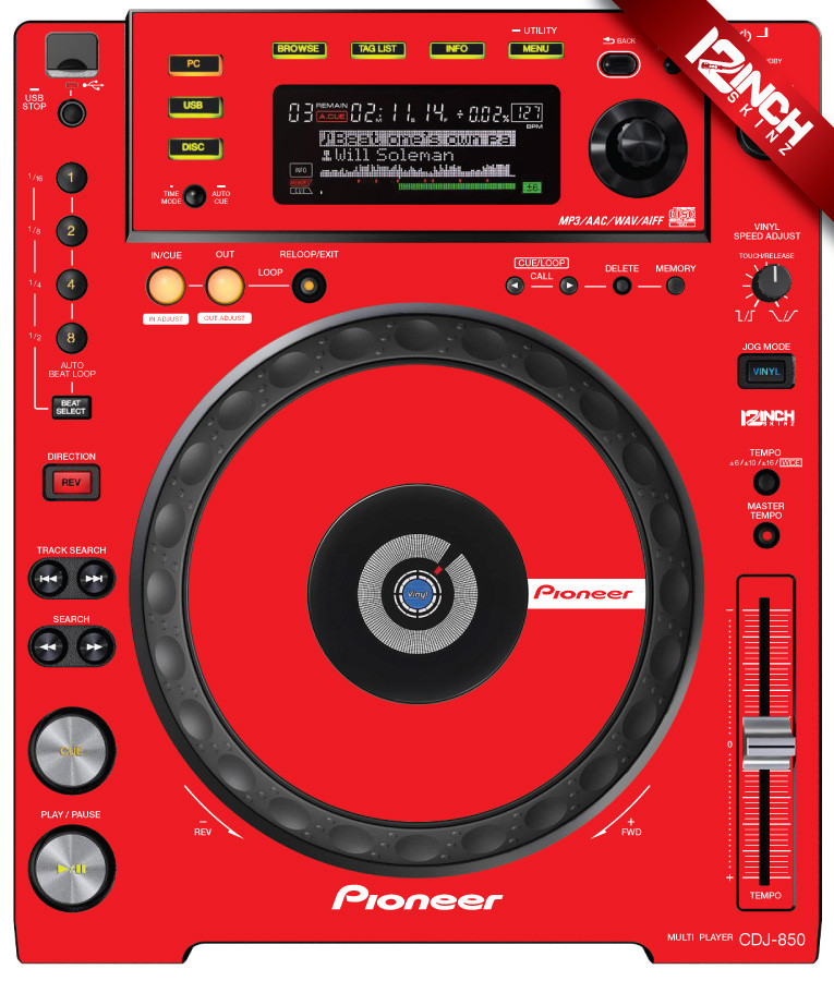 Pioneer CDJ-850 Skinz (PAIR) - COLORS - 12inchSkinz