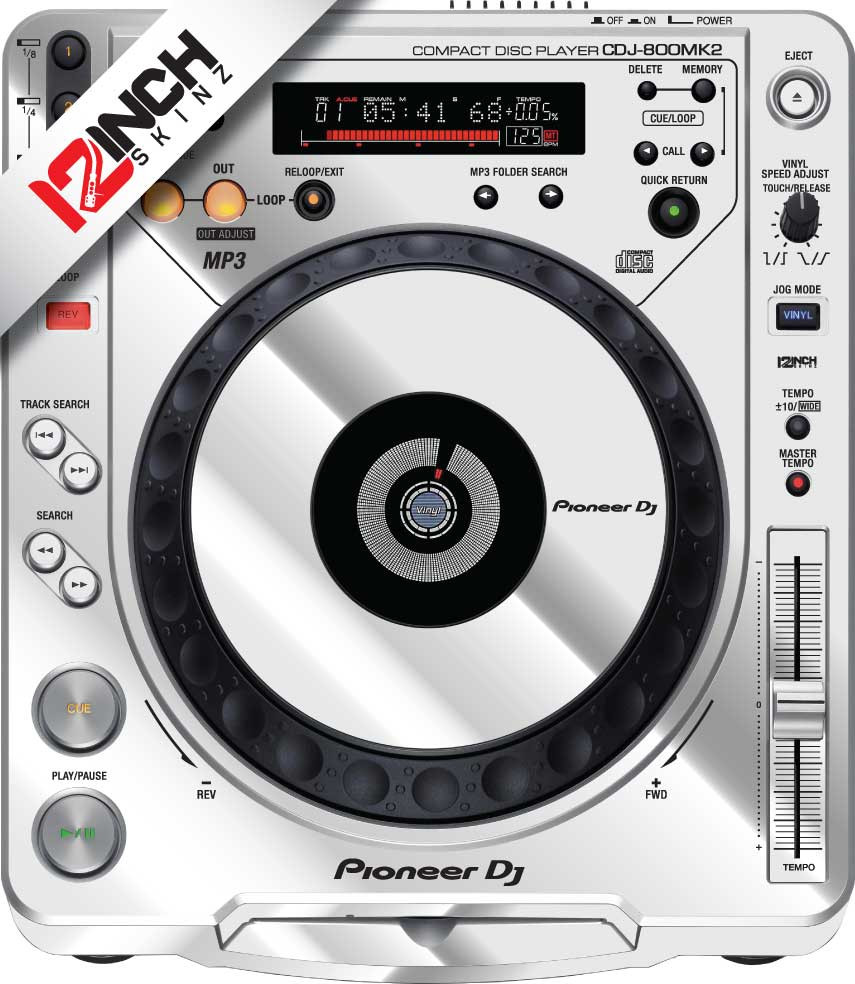 Pioneer CDJ-800MK2 Skinz (Single)- Metallics - 12inchSkinz