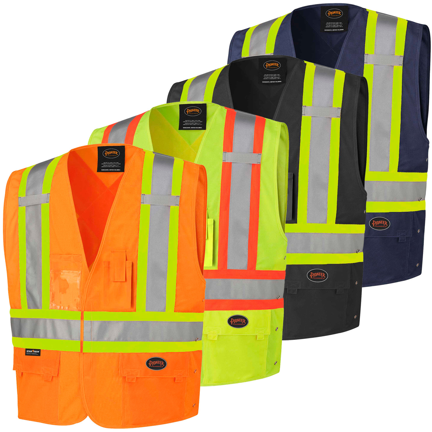 Pioneer Adjustable Tricot Poly Hi-Vis Safety Vest | SafetyWear.ca