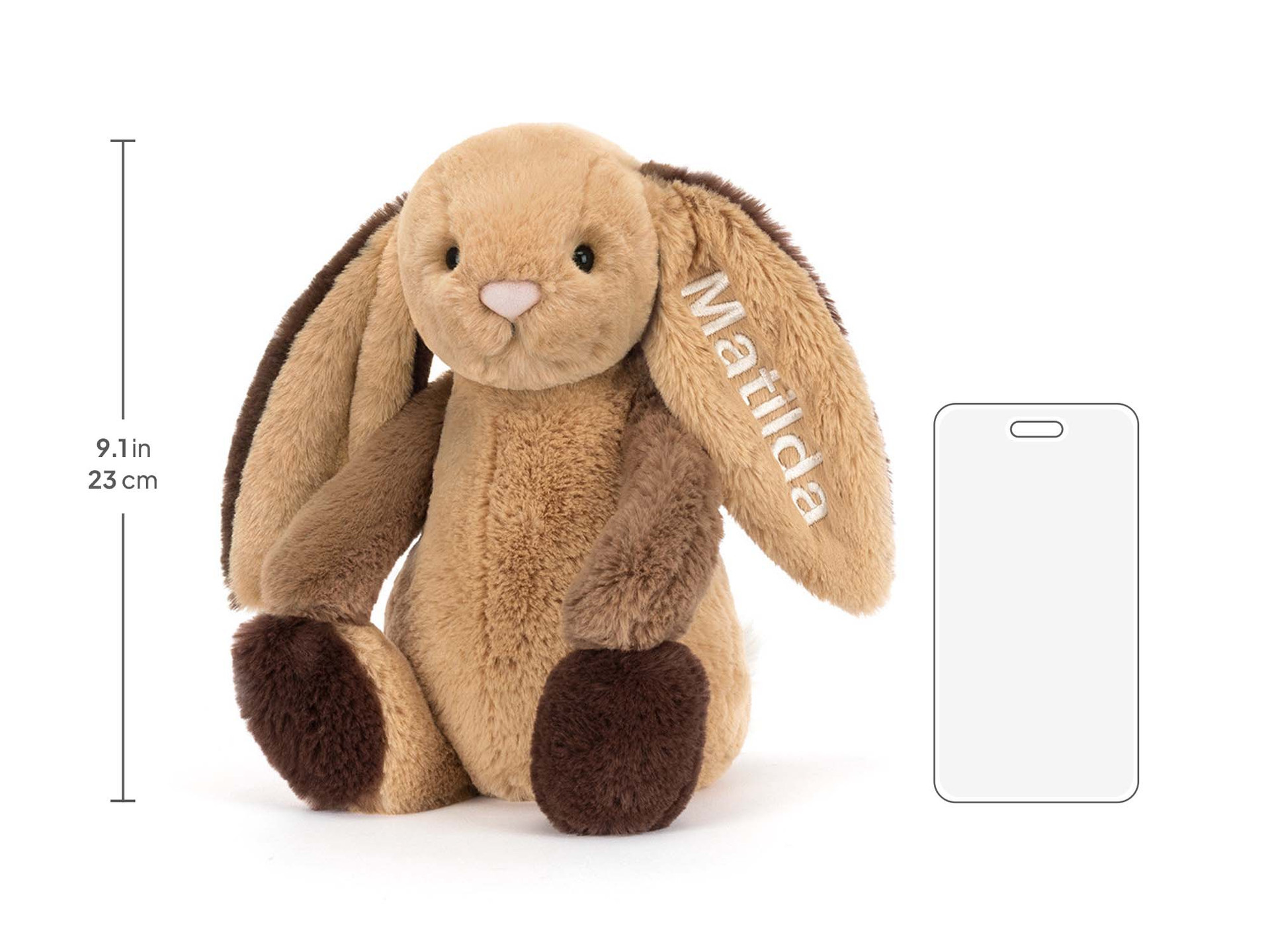 Personalized Bashful Patchwork Brown Bunny - Official Jellycat