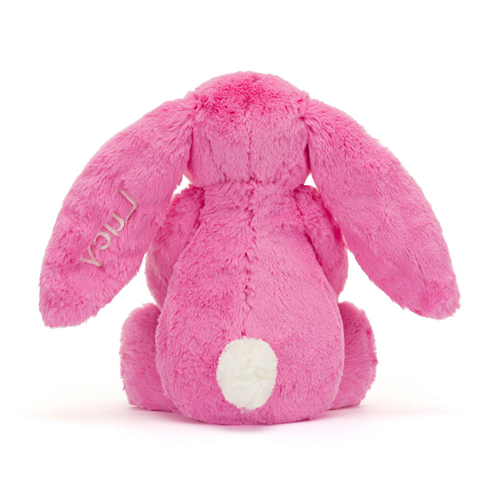 Personalized Bashful Hot Pink Bunny Medium - Official Jellycat