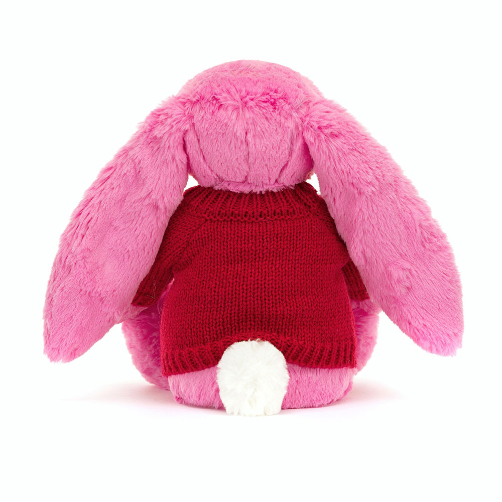 Bashful Hot Pink Bunny with Personalized Red Jumper - Official