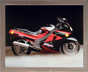 Kawasaki Ninja Zx11 Motorcycle Wall Decor Espresso Framed Picture