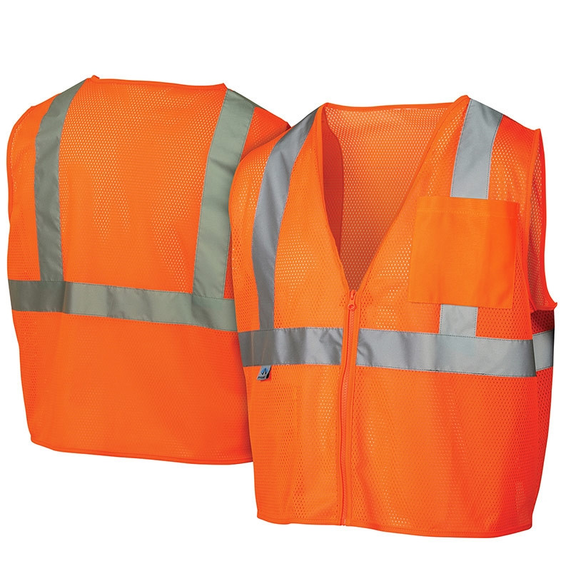 Pyramex Class 2 Hi Vis Orange Safety Vests RVZ2120