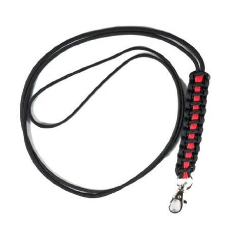 550 Paracord Lanyard – Black/Imperial Red | Paracord Planet