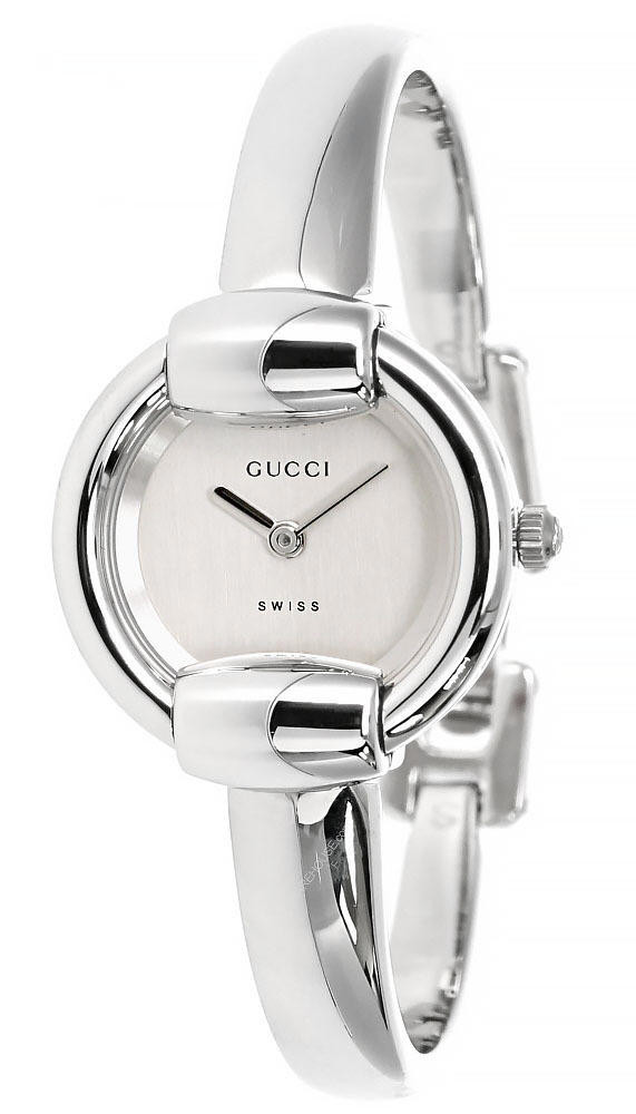 GUCCI Quartz S-Steel White Dial Bangle Women's Watch 1400L-0195942