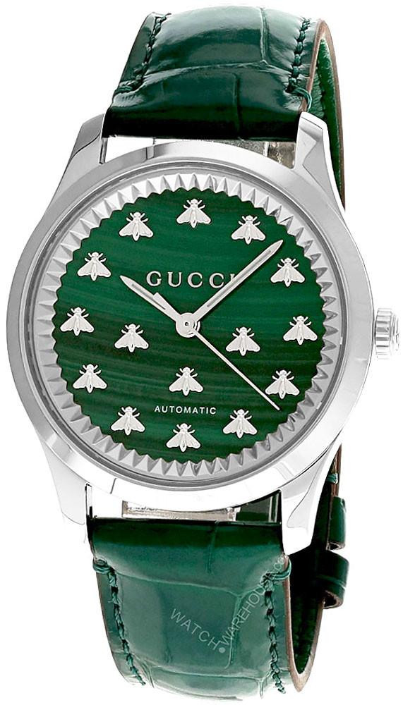 GUCCI G-Timeless AUTO 38MM Green Dial Leather Unisex Watch