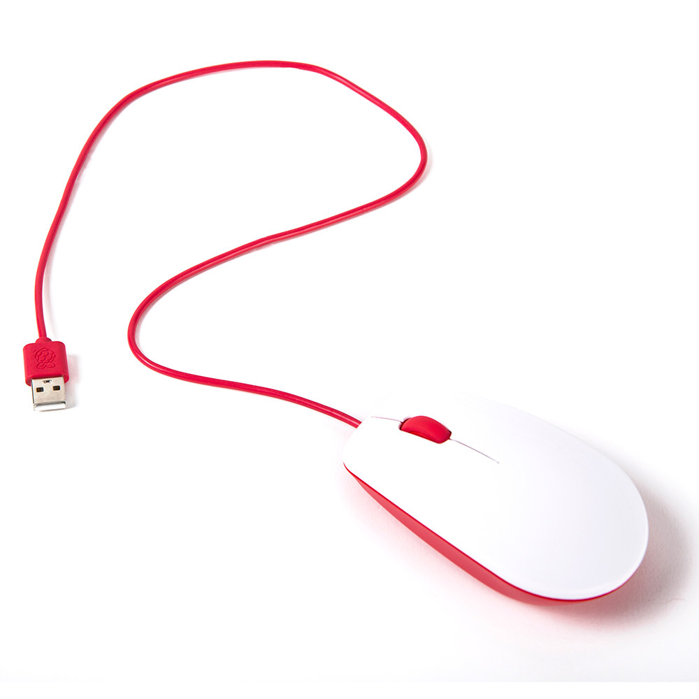 Raspberry Pi Official Mouse - Red/White - PiShop.us