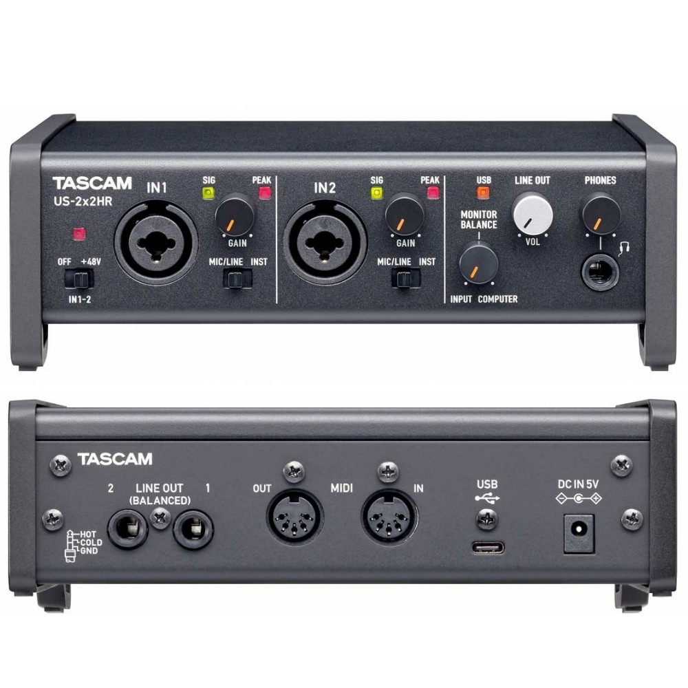 TASCAM US-2x2HR USB Mac/PC/iOS Audio Interface with Software