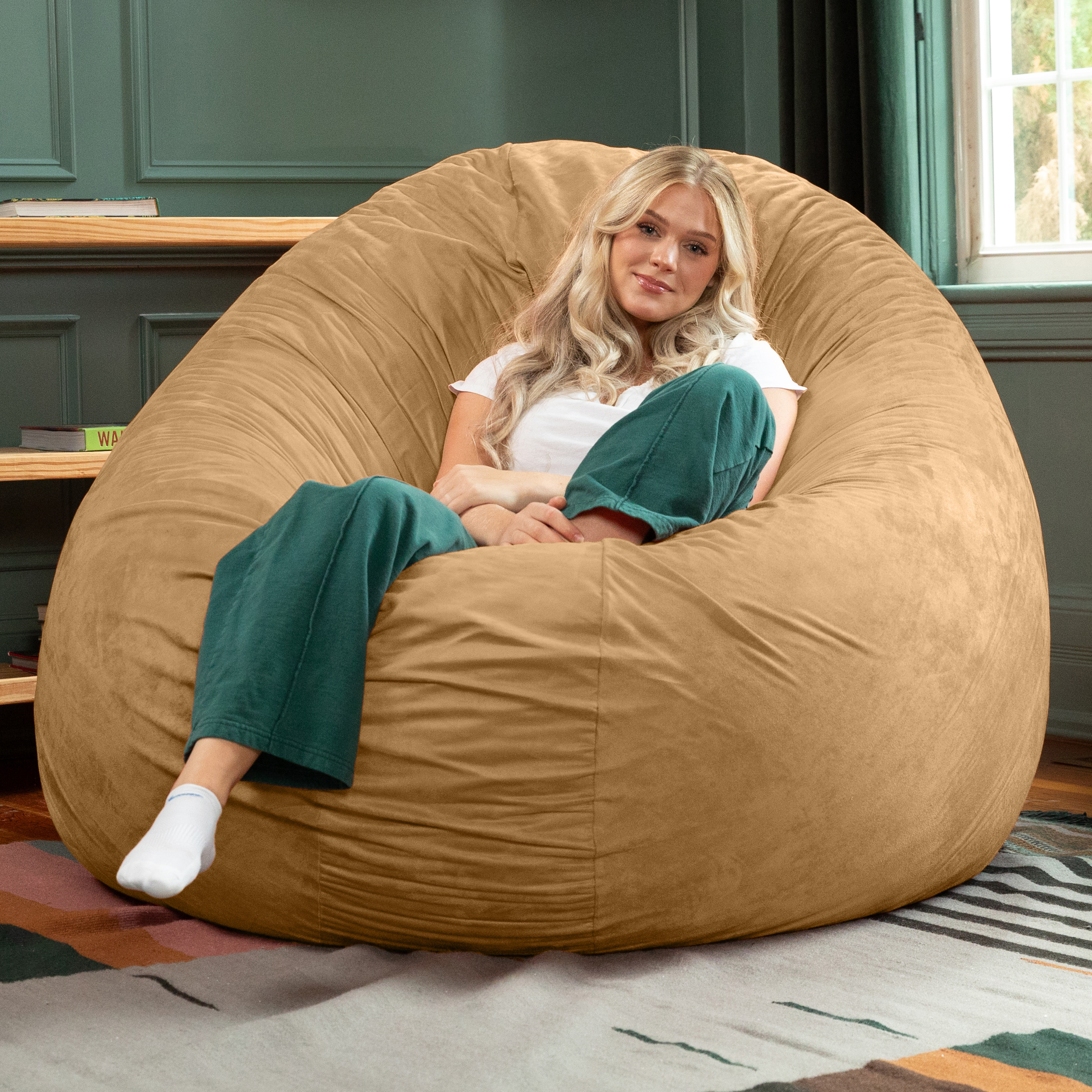 Buy Jaxx 6 ft Cocoon - Large Bean Bag Chair for Adults, Camel
