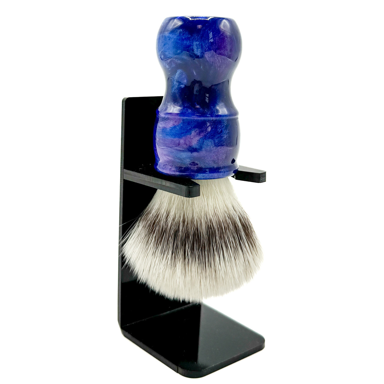 Parker Deluxe Synthetic Bristle Shaving Brush with Iridescent Blue