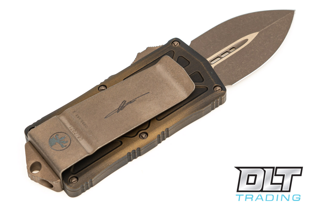 Microtech 157-13APABS Exocet D/E - Antique Bronze Handle - Bronze