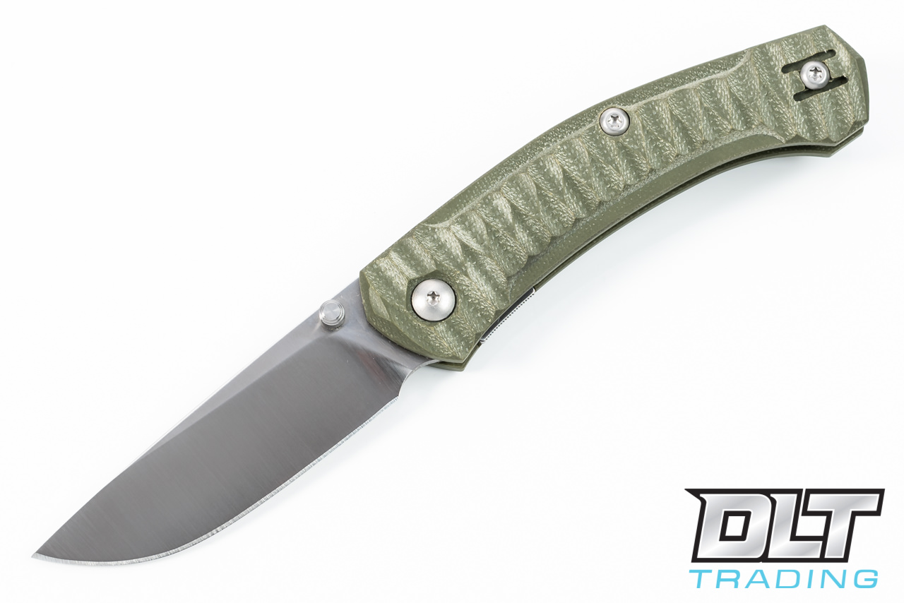 GiantMouse ACE Iona - Textured Green G-10 - Satin Blade - DLT Trading