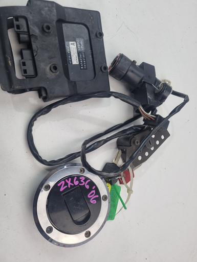 Coded Ignition switch lock key set CDI Kawasaki ZX6R ZX636 Ninja