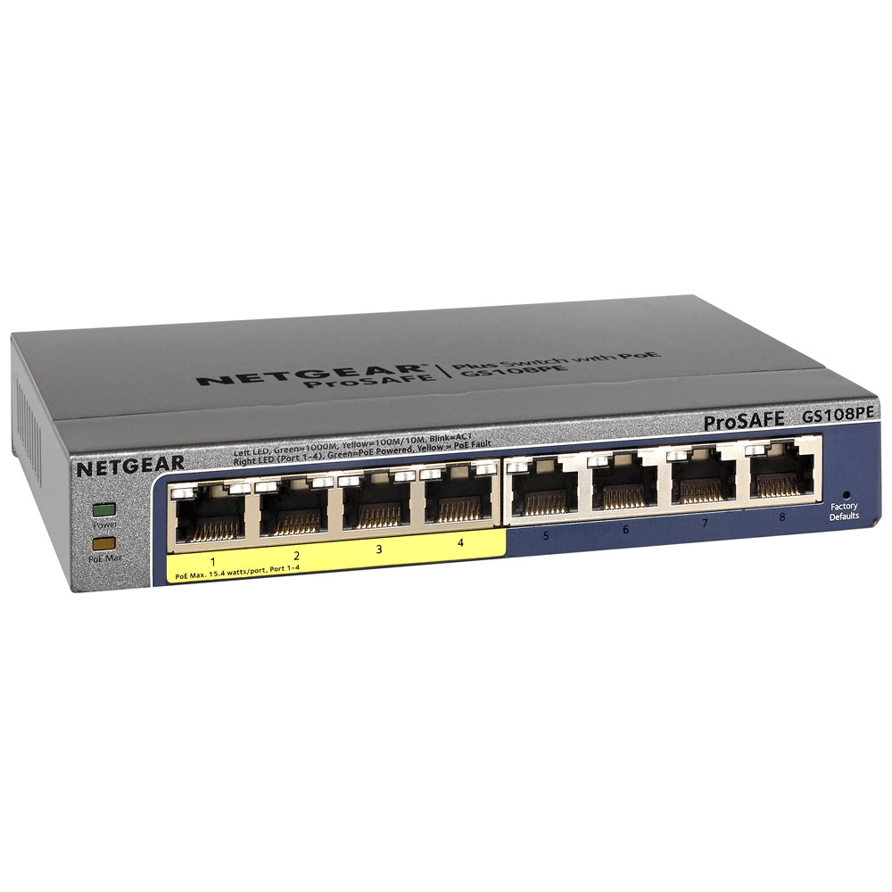 Netgear GS108PE 8-Port 4 PoE Port Switch - IP Phone Warehouse