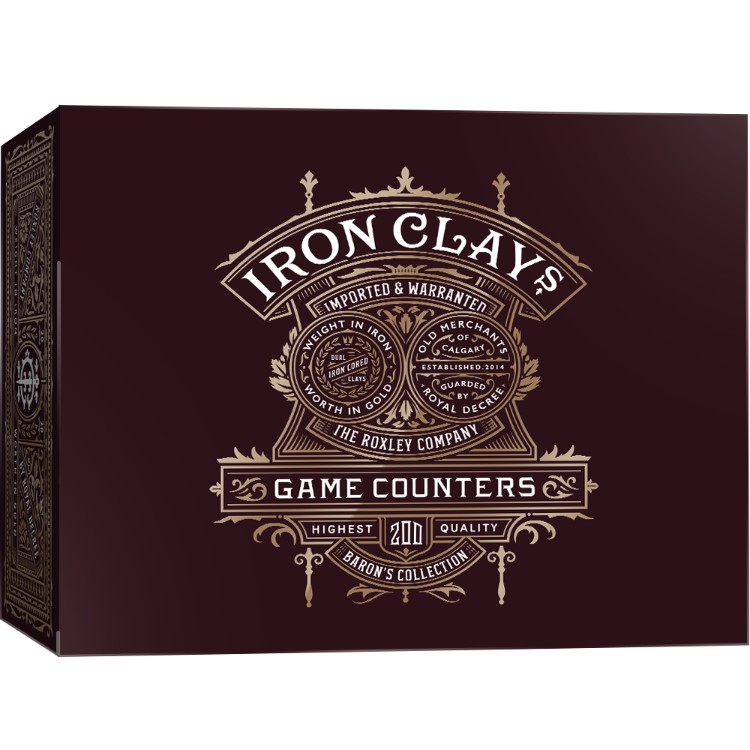 Iron Clays: Game Counters - Printed Box w/ Chips (200) - Game Nerdz