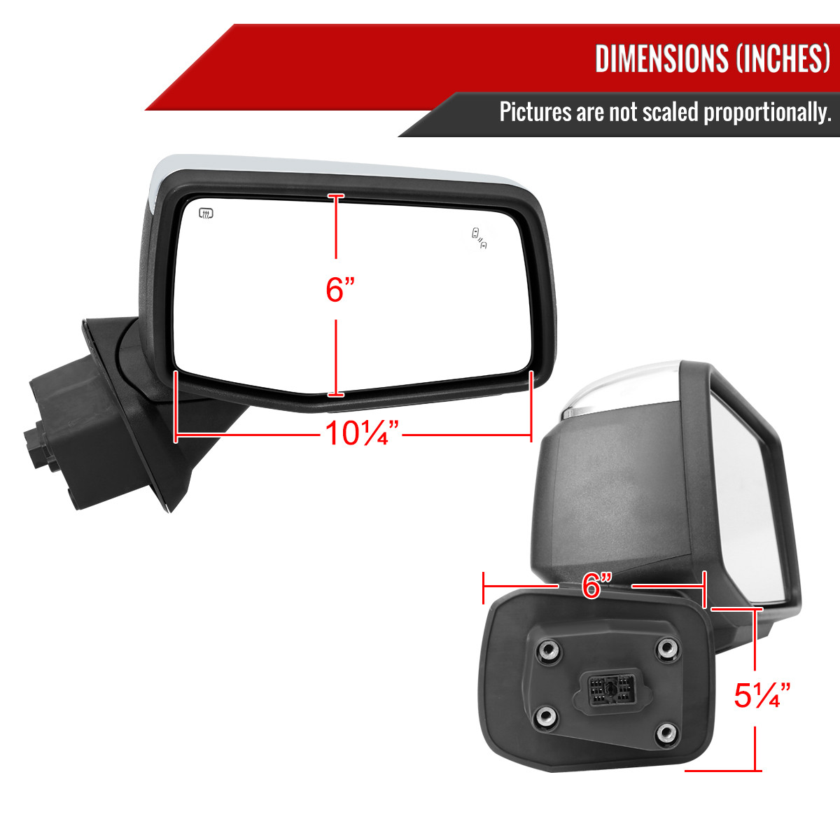 2019-2025 Chevrolet Silverado 1500 Chrome Power Adjustable, Manual