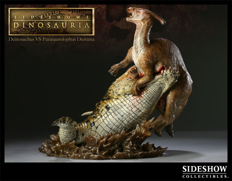 Deinosuchus vs. Parasaurolophus Diorama by Sideshow - Dan's Dinosaurs