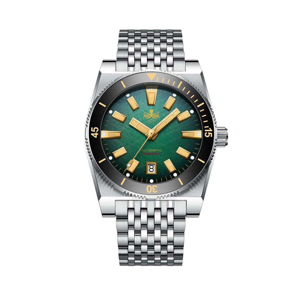 Phoibos Narwhal 300M Automatic Diver with Green Dial #PY037A
