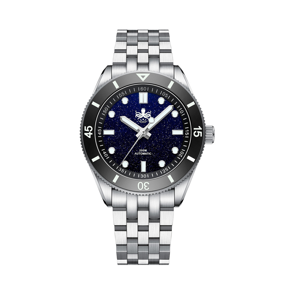 PHOIBOS Wave Master Automatic Dive Watch Dark Blue Aventurin No