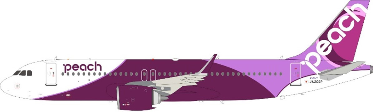 航空機・ヘリコプター Jfox 1/200 Peach Aviation A320neo JA206P JFOX