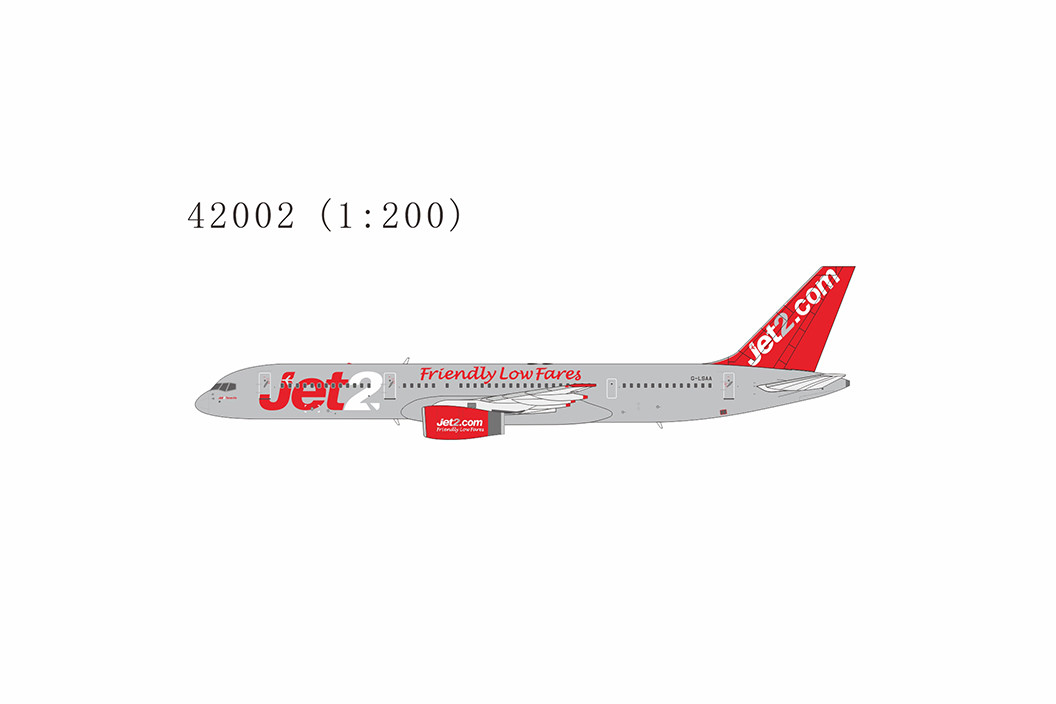 NG Models Jet2 757-200 Friendly Low Fares titles; with metal stand