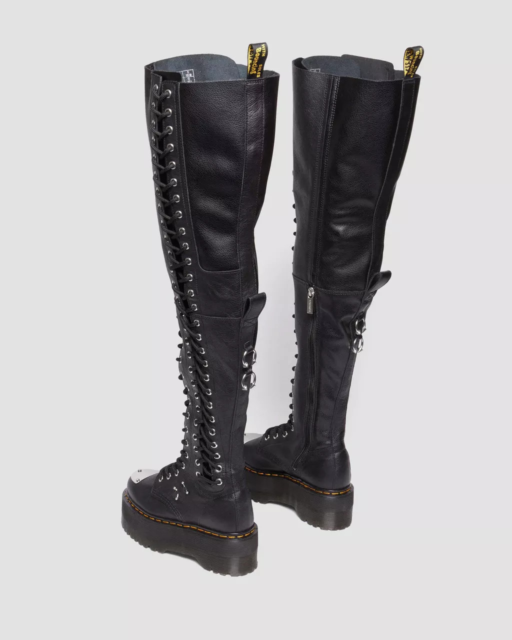 Dr. Martens 28-Eye Extreme Max Black Virginia Leather Knee High