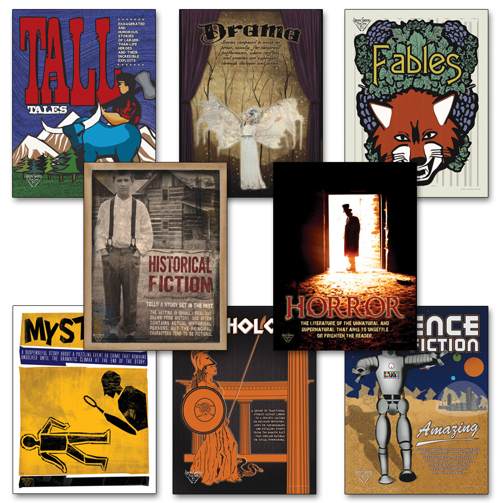 Literary Genres - Set of Eight Classroom Posters. Literary Art