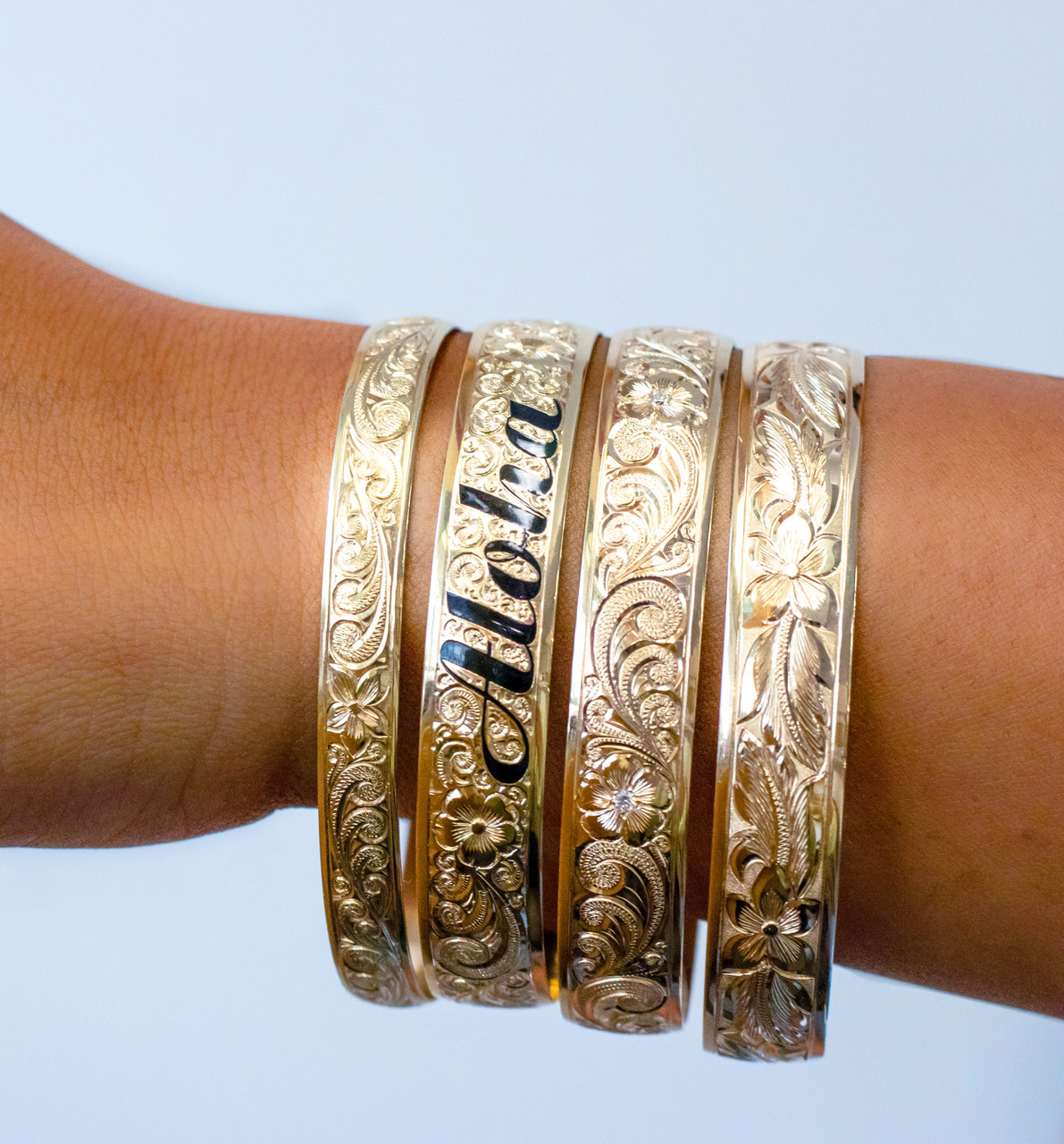 14K Hawaiian Aloha Bracelet | Royal Hawaiian Heritage Jewelry