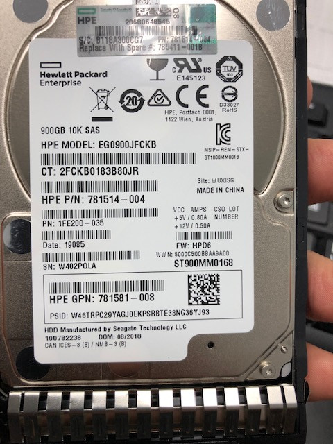HPE EG0900JFCKB-SC 900GB 10kRPM 2.5in SAS-12G Enterprise G8 G9 HDD