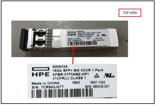 HPE E7Y09A 16Gb Fibre Channel Short Wave SFP+ Transceiver Module