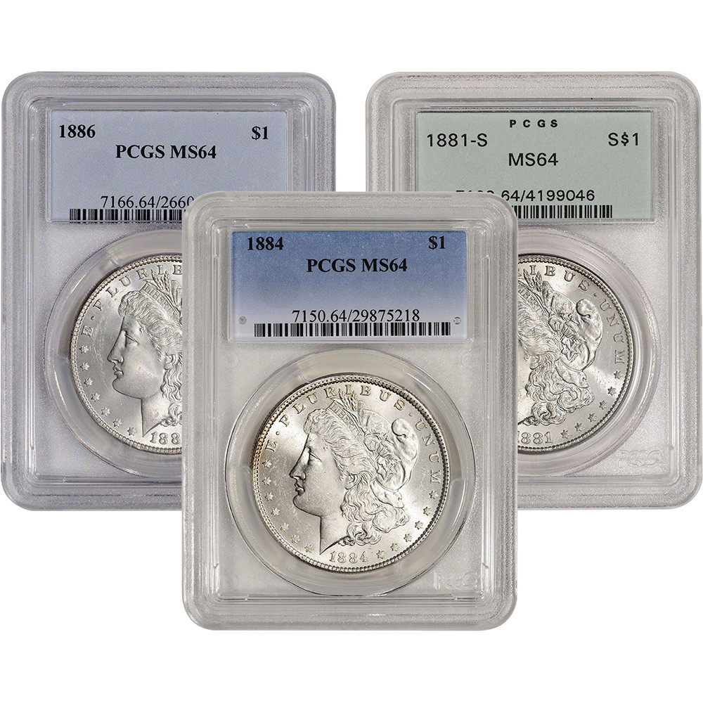 US Morgan Silver Dollar $1 - PCGS MS64 - Pre 1921 Random Date and