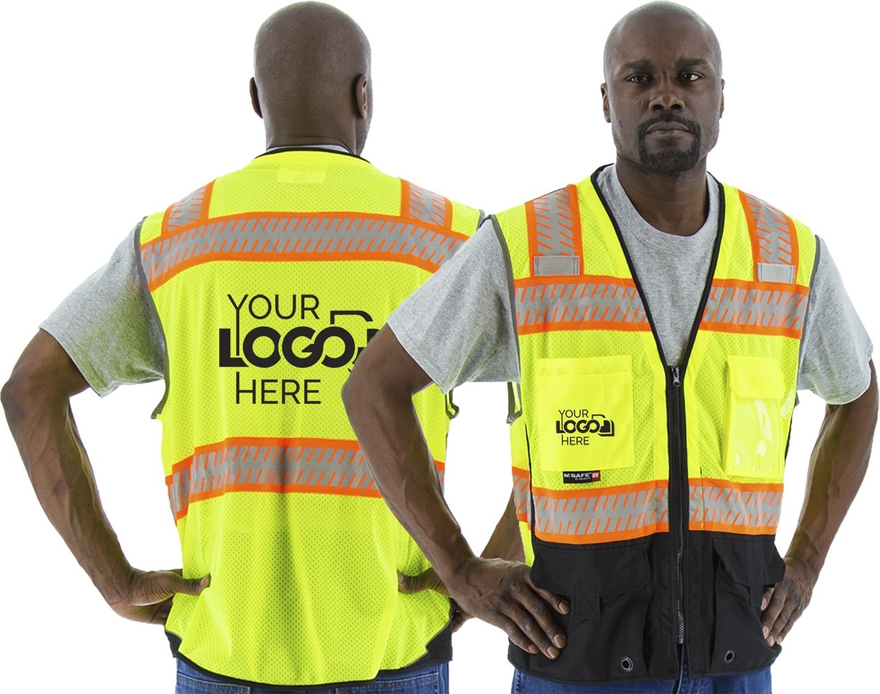 75-3239 HIGH VIS YELLOW MESH VEST - DOT SEGMENTED STRIPING