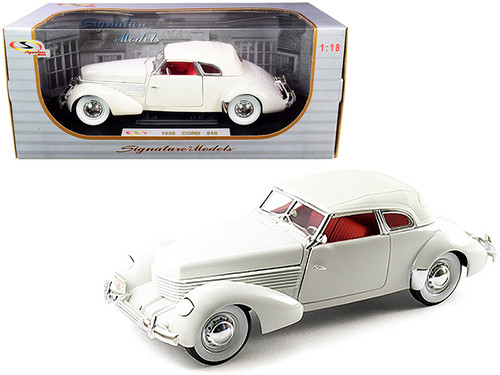1937 Cord 812 Supercharged Coupe Burgundy with White Top 1/18